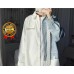 Kemeja Oversize Patchwork Monochrome Korean Style
